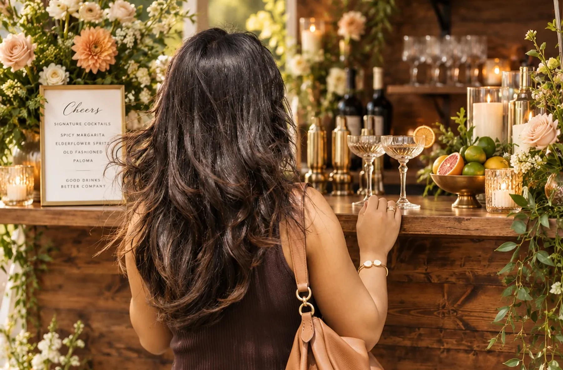 Guest ordering a signature drink from Koa’s Mobile Bar