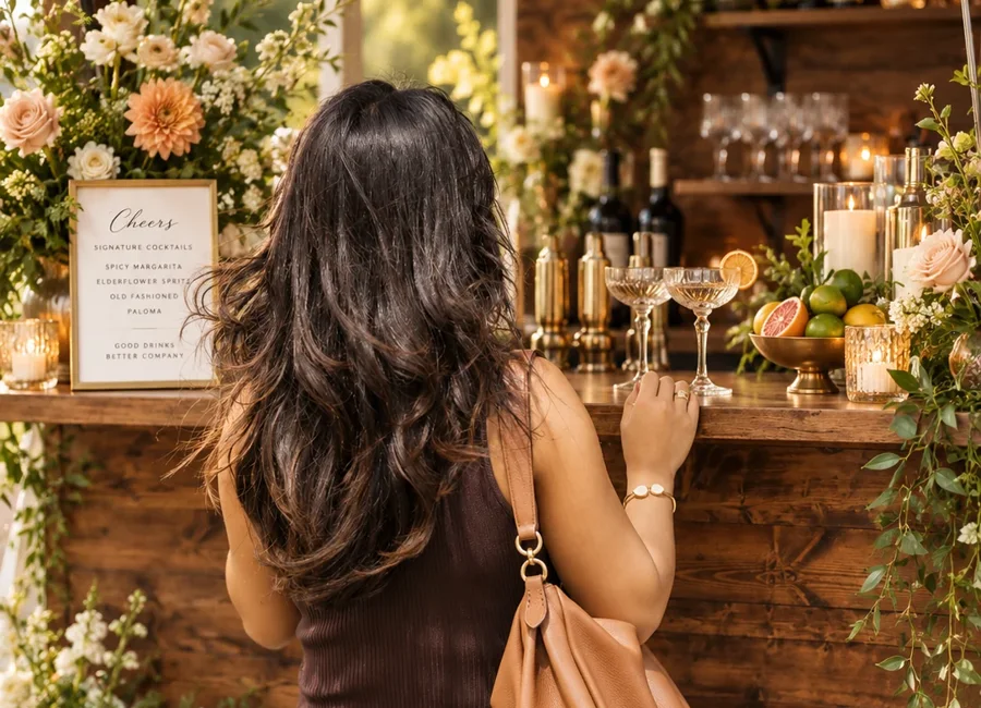 Guest ordering a signature drink from Koa’s Mobile Bar