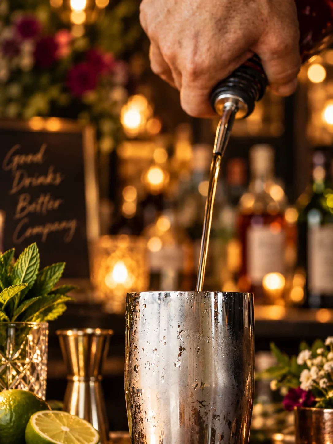 Signature cocktail being prepared at Koa’s Mobile Bar